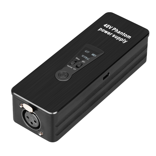 1Channel 48V Phantom Power Supply with Adapter XLR 3 Pin Microphone Cable for Any Condenser Microphone Music Recording Equipment