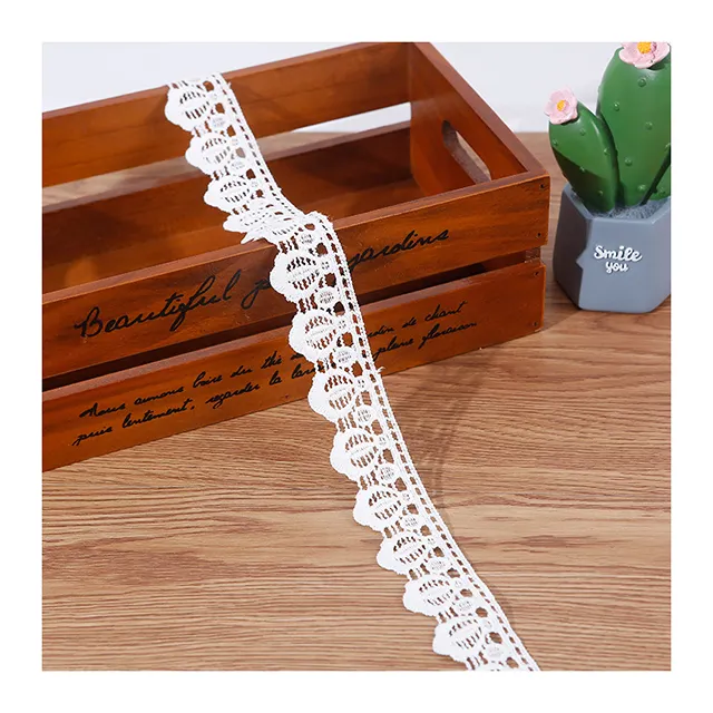 High Quality China factory Various Styles Polyester Sewing Embroidery Water Soluble White Lace Trim For Dress