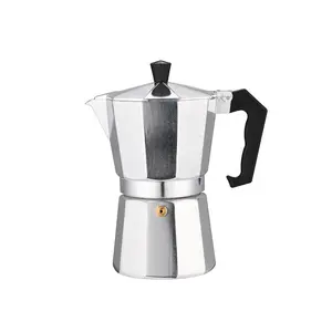 Pote Moka portátil estilo italiano clássico, cafeteira expresso redonda de cerâmica com tampa, cafeteira cara