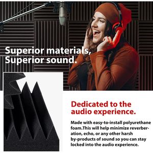 Cuñas de insonorización de estudio de alta densidad FONESO, paneles de espuma acústica resistentes al fuego para insonorización de pared para sonido de sala de estar - Product Image 3