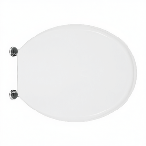 Asiento de Inodoro Redondo de Plástico Blanco, Diseño Minimalista, para Baño, con Bisagras de Pasaje - Product Image 3