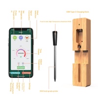 Thermomètre à viande étanche transfrontalier intelligent avec application, sonde de température sans fil Bluetooth pour fours