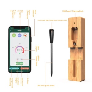Thermomètre à viande étanche transfrontalier intelligent avec application, sonde de température sans fil Bluetooth pour fours - Product Image 5