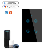 LangYeao US WiFi Smart Wall Light Switch 1/2/3/4 Gang Panel táctil con cable neutro Compatible con Tuya App & Smart Life