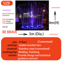 Fuente Musical Decorativa Circular para Paisajes Urbanos Exteriores, Sistema de Espectáculo de Agua Danzante con Iluminación Multimedia