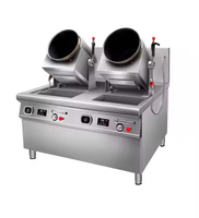 Wok rotatif intelligent entièrement automatique en acier inoxydable de luxe Semikron pour cuisine de restaurant, alimenté par batterie