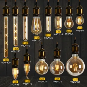 Hot Selling Factory Price 120V E12 Home Indoor Lighting C37 C35 Tailed 2w 4w Dimmable Candle Light Clear Glass Filament Bulb