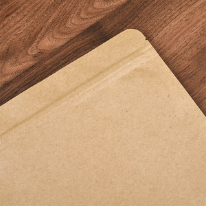 Personnalisé 100 <span class=keywords><strong>Gsm</strong></span> Snack Ziplock Kraft Sac En Papier Auto-Scellant Fenêtre Logo Blanc Noir Brun Café Alimentaire Sac En Plastique <span class=keywords><strong>pour</strong></span> Animal De Compagnie - Product Image 4