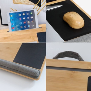 Bàn Đầu Gối Máy Tính Xách Tay Bằng Tre Di Động Bàn Sofa Gỗ Bàn Để Máy Tính Xách Tay Thời Trang Có Đệm Và Đệm Cổ Tay Mềm - Product Image 4