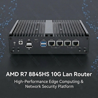 Mini PC Industri 4 *2.5G LAN AMD Ryzen 5-7640HS R7 8845HS Barebone IPC 4*USB3.0 2*Type-C Edge Computing Pfsense Thin Client