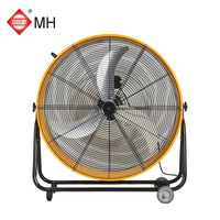Ventilateur tour industriel de 30 pouces avec moteur en cuivre de puissance 180W et tambour en métal facile à déplacer avec roues-pour hôtels et ménages