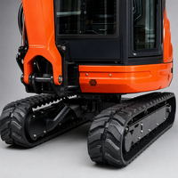 Mini-excavatrice hydraulique sur chenilles de 2 tonnes de qualité supérieure avec cabine fermée pour l'entretien routier, prête à être expédiée