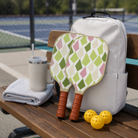 Raquettes de pickleball en fibre de verre, ensemble de 2 raquettes et 4 balles de pickleball, sac portable pour débutants, sports d'intérieur et d'extérieur