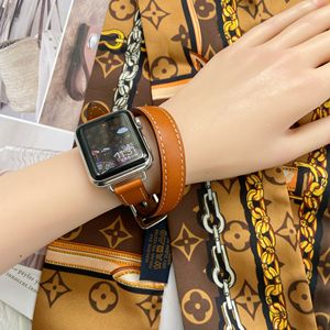 <span class=keywords><strong>Bracelet</strong></span> Double en <span class=keywords><strong>cuir</strong></span> véritable pour <span class=keywords><strong>Apple</strong></span> <span class=keywords><strong>Watch</strong></span> <span class=keywords><strong>7</strong></span> Band i <span class=keywords><strong>Watch</strong></span> 6 5 4 3 2 1 - Product Image 2