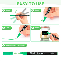 TWOHANDS Vente à Chaud 8 Pcs Liquid Chalk Marker Wet Erase Marker Pens pour Tableaux Blancs Blackboards Window