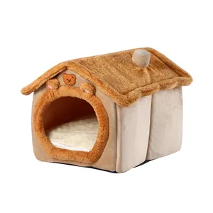 Klappbares Haustierzubehör waschbares warmes plüsch weiches Haustierhaus-Bett Haustier-Hundeheim/Katzenhaus