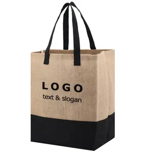 Customizable Large Jute Clothes Laundry Storage Bag Wholesale Burlap Tote Bag with Logo Custom Natural Big Shopping Bag