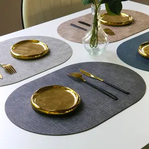 高品质防水皮革餐桌垫和杯垫防滑隔热餐垫