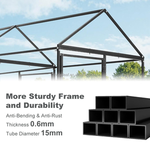 Outdoor Heavy Duty Walk-in Spire Roof Metal Small Chicken <strong>Run</strong> Coop for Hen Rabbit Duck Goose - Product Image 4