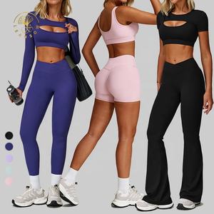 Fabricante de Ropa Deportiva Conjunto Deportivo <span class=keywords><strong>para</strong></span> Mujer Marca Privada Ropa de Fitness Activa Traje de Pilates Personalizado Conjunto de Gimnasio <span class=keywords><strong>para</strong></span> Mujer - Product Image 1