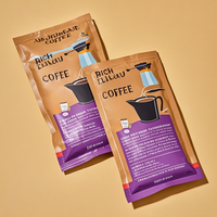 Sacs en Mylar à trois côtés scellés, de petite taille, finition mate, imprimés sur mesure, 10g 20g, pour l'emballage de poudre de café, qualité alimentaire, résistant à l'humidité