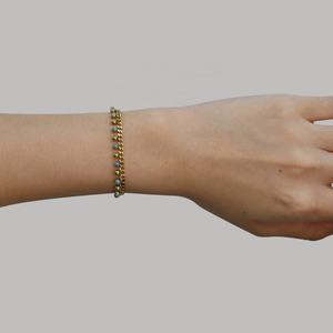 Stainless Steel Jewelry Minimalist 18K <b>Gold</b> Plated Blue Enamel <b>Bead</b> <b>Bracelet</b> Dainty Ball Pave Link Chain <b>Bracelet</b> for Women - Product Image 3