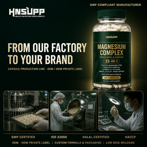 Cápsulas de <span class=keywords><strong>Complejo</strong></span> de Magnesio 25 en 1 de Marca Privada OEM, <span class=keywords><strong>Complejo</strong></span> <span class=keywords><strong>B</strong></span> Metilado, Vitamina D3 K2, Apoyo Energético y Nervioso, 120 Unidades - Product Image 3