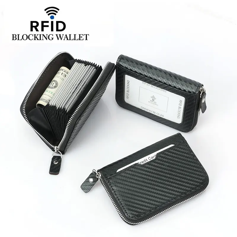 뜨거운 판매 머니 클립 탄소 섬유 RFID 남성 지갑