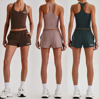 Ensemble de sport 2 pièces FANCO pour femme : débardeur de gym à séchage rapide et short, personnalisable avec logo, tenue de yoga et de sport très extensible