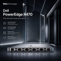 Serveur Rack 1U PowerEdge R470 avec processeur Intel Xeon 6, 32 Go, 64 Go, 128 Go DDR5 6400 MT/s RDIMM, prise en charge haute densité, en stock