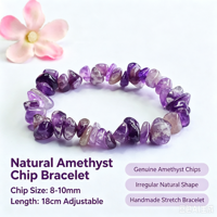 Bracelets en pierres précieuses naturelles irrégulières en gros, améthyste, œil de tigre jaune, quartz rose, bracelet élastique de 18 cm, cadeau unisexe