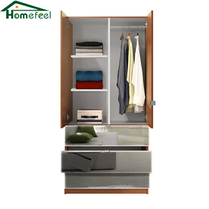 Set Camera da Letto su Misura di Piccole Dimensioni con Armadi e Guardaroba Marrone - Product Image 5