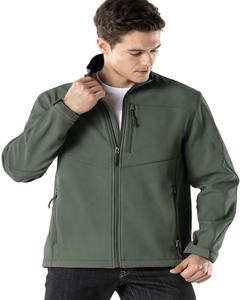 เสื้อแจ็คเก็ตซอฟต์เชลล์สำหรับผู้ชาย,เสื้อกันหนาวสีเขียวกันน้ำได้ - Product Image 3