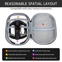 Étui de transport rigide en EVA pour Meta Quest 2, sac de rangement portable, étui de voyage protecteur pour casque VR et accessoires de manette
