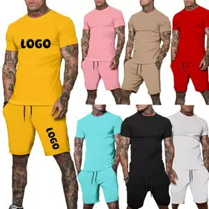 Hochwertiger Hersteller OEM Plus Size Lässiges, bequemes Herren-Sommer hemd und kurze Sets, benutzer definierte Shorts und T-Shirt