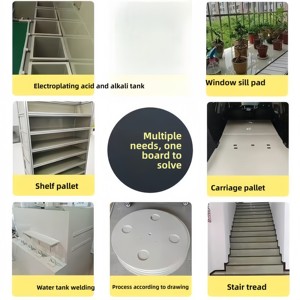 Hongsheng Trắng PP bảng cứng-chịu mài mòn không thấm nước chống ăn mòn kỹ thuật lớp 5-50mm Độ dày cắt dịch vụ - Product Image 6