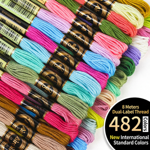 482 couleurs, système <span class=keywords><strong>de</strong></span> couleurs <span class=keywords><strong>DMC</strong></span>, <span class=keywords><strong>fil</strong></span> à broder en gros, 8 m, polyester, coton, <span class=keywords><strong>fil</strong></span> à broder pour <span class=keywords><strong>point</strong></span> <span class=keywords><strong>de</strong></span> <span class=keywords><strong>croix</strong></span>, bricolage, artisanat, fournitures <span class=keywords><strong>de</strong></span> couture - Product Image 1