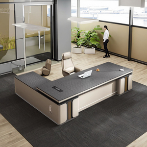 ชุดโต๊ะสำนักงานสำหรับผู้บริหารรูปตัวแอลโต๊ะเจ้านายทำจากไม้สำหรับซีอีโอเฟอร์นิเจอร์เชิงพาณิชย์ออกแบบได้ตามต้องการ - Product Image 4