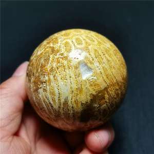 Sphère en jade corail poli naturel de haute qualité, cristal fossile de chrysanthème, boule de cristal pour la décoration de la maison, Feng Shui, vente en gros - Product Image 6