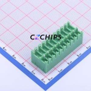 KF2EDGKVH-3.81-2*10P Plug-in Terminal Block Through hole,P=3.81mm Connector Board-to-Board / Socket - Closed 2x10P 3.81mm Green - Product Image 2