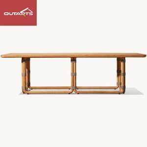Set di Tavolo e Sedie da Esterno in Legno di Teak, <span class=keywords><strong>Arredamento</strong></span> Moderno per Giardino, Terrazza, Hotel e Cortile - Product Image 3