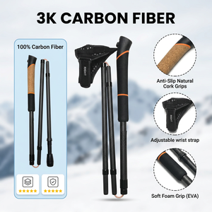 <span class=keywords><strong>Bastones</strong></span> <span class=keywords><strong>de</strong></span> Trail Running <span class=keywords><strong>de</strong></span> Carbono Distance Z con Correa <span class=keywords><strong>de</strong></span> Sujeción, 105-135cm, Ajuste <span class=keywords><strong>de</strong></span> 5cm - Product Image 2