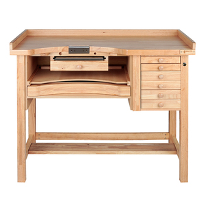 Durston Superior Jeweller’s <b>Bench</b> Hardwood Professional Jewelers Workbench with Pull-Out Soldering Board, Arm Rests & 7 Drawers - Product Image 2