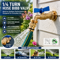 Vanne de service YINGFA 1/4 de tour en laiton sans plomb pour chauffe-eau, filetage NPT, tailles de raccordement 3/4 po et 1/2 po pour systèmes de plomberie