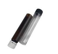 Botol PET Amber/Ampul Suplemen Diet Cair 25ml Tabung PET Silinder Ramping dengan Tutup Sekrup dan Cincin Pengaman