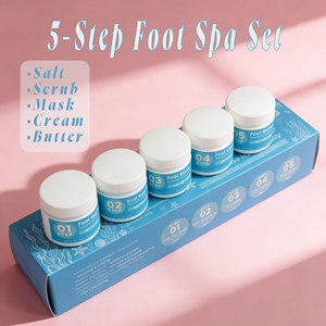 Kit <span class=keywords><strong>de</strong></span> Cuidado <span class=keywords><strong>de</strong></span> Pies <span class=keywords><strong>de</strong></span> 5 Pasos Salon Pro con Exfoliante <span class=keywords><strong>de</strong></span> Sal, Mascarilla, Crema y Manteca: Sistema Completo <span class=keywords><strong>de</strong></span> Pedicura para <span class=keywords><strong>Spa</strong></span> <span class=keywords><strong>de</strong></span> Pies |   Fabricante OEM - Product Image 1