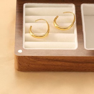 Boucles d'oreilles créoles goutte d'eau 30 mm en alliage de zinc, bijoux de fête pour femme, design géométrique - Product Image 4