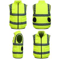 Gilet de refroidissement d'été pour travailleurs Gilet ventilateur pour hommes Vêtements de climatisation Ventilateur lumineux Vêtements de travail Veste ventilateur Usb Vêtements de refroidissement corporel