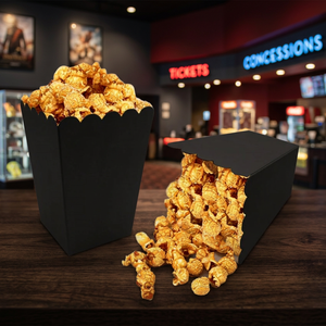 Seau à Popcorn Thème Cinéma 900ml en Papier Couché Doré Recyclable – Boîte Carrée – Vente Flash - Product Image 2