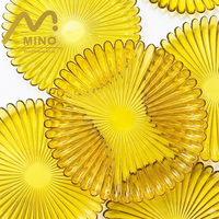 Assiette de présentation en verre style INS, motif tournesol, jaune doré, pour dîner, fruits, décoration de table pour mariage et banquet